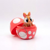 Великодній кролик брелок з яйцем Золотистий - 3D брелок-сюрприз