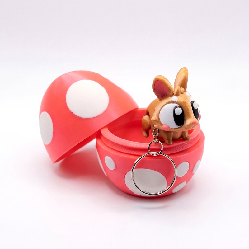 Великодній кролик брелок з яйцем Золотистий - 3D брелок-сюрприз