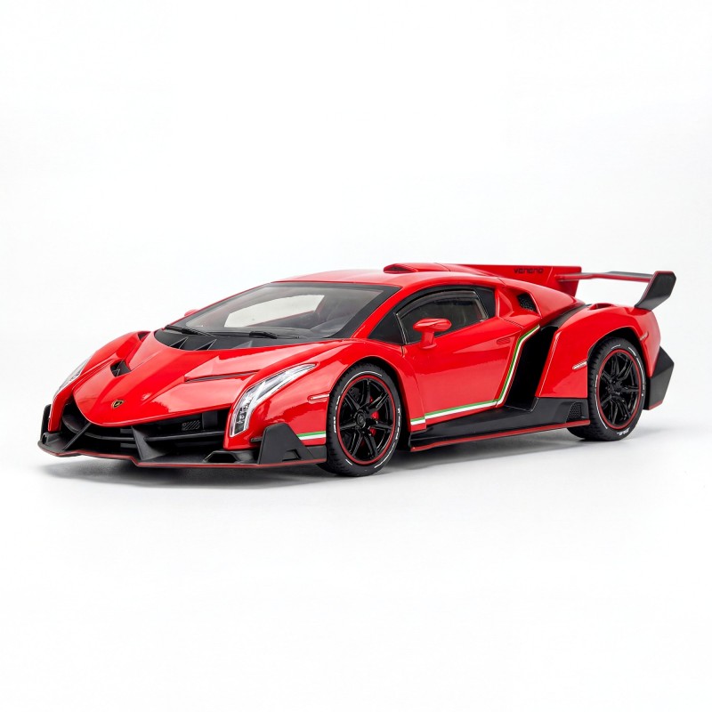 Модель автомобіля Lamborghini Veneno 1:24 з підсвіткою та функціональними деталями на п'єдесталі