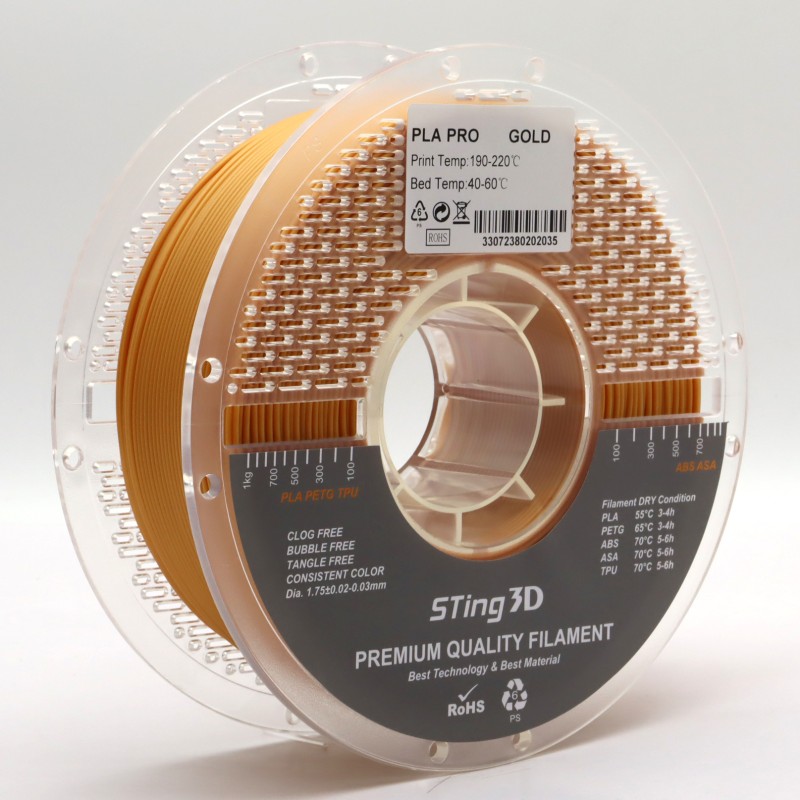 Пластик для 3D принтера STing3D PLA PRO 1кг, 1.75мм, Золотий