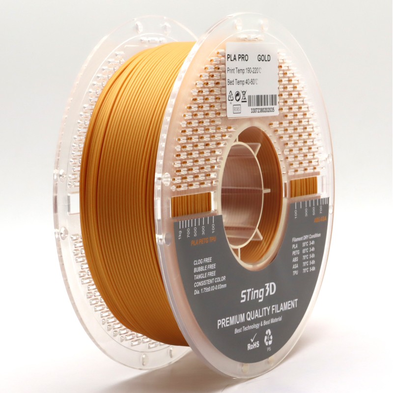 Пластик для 3D принтера STing3D PLA PRO 1кг, 1.75мм, Золотий