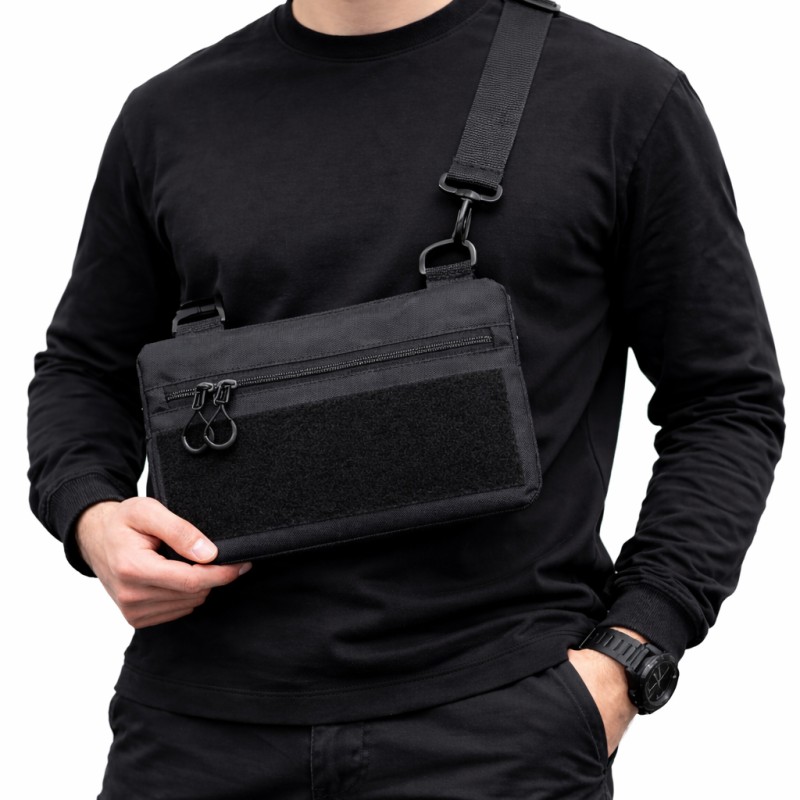 Youth Tactical Patch Shoulder Bag with 4 Pockets Black 716409 (No Patches)