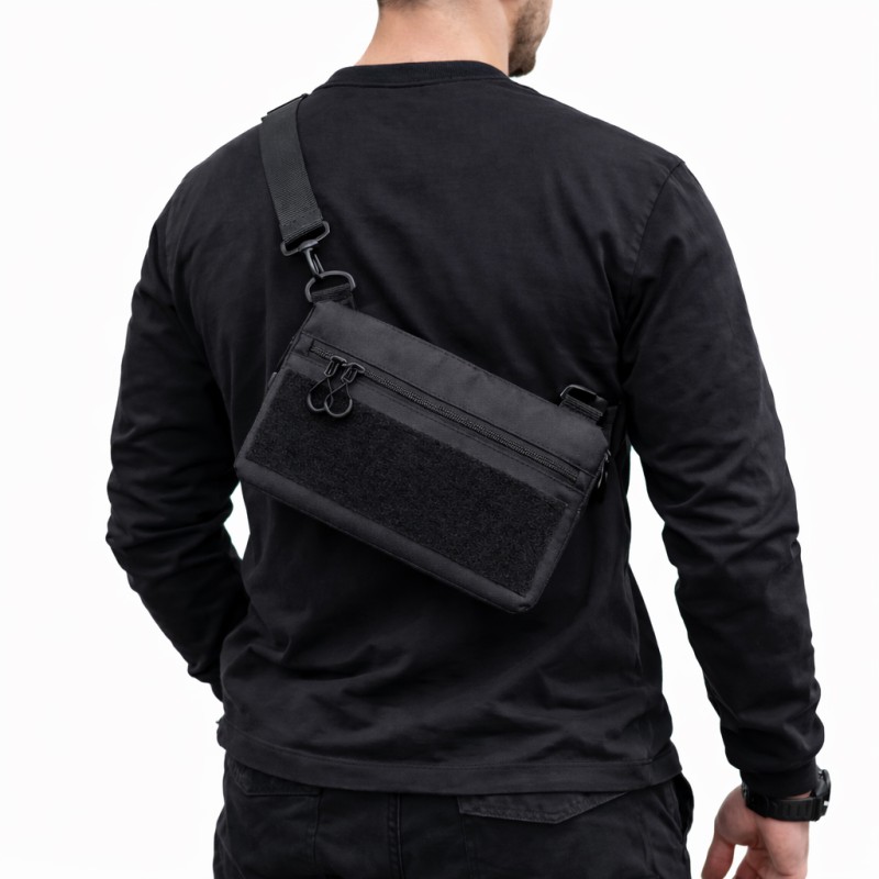 Youth Tactical Patch Shoulder Bag with 4 Pockets Black 716409 (No Patches)