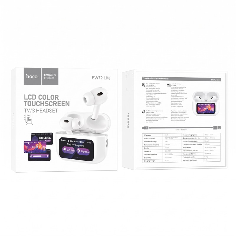 Беспроводные наушники TWS HOCO EW72 Lite Soar White с сенсорным управлением
