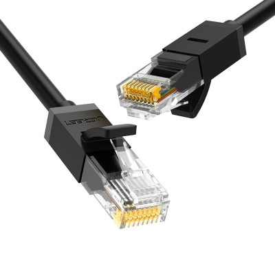 Cable patch cord UGREEN NW102 Cat 6 U/UTP Lan Flat Cable 15m (Black)