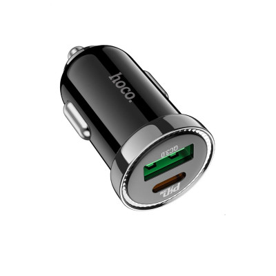 ОЗУ HOCO Z44 Leading PD20W+QC3.0 2xUSB (USB-A+Type-C) car charger Black