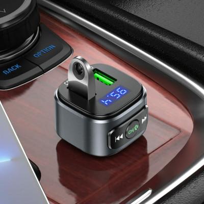 АЗП з FM-модулятором HOCO E67 Fighter QC3.0 car BT FM transmitter Black