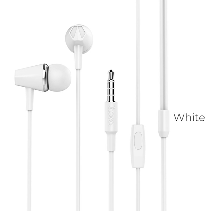 Наушники HOCO M34 Honor Music universal earphones с микрофоном (3.5 мм mini-Jack) Белые