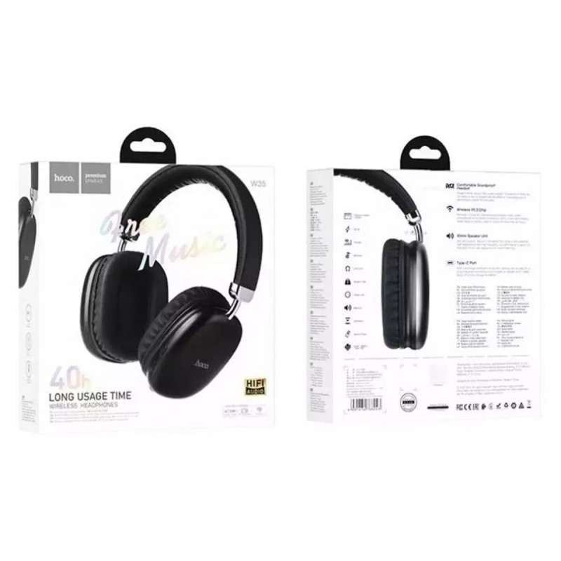 Навушники HOCO W35 Stereo Wireless Headphones з вбудованим мікрофоном 400 mAh Bluetooth 5.3 Чорні