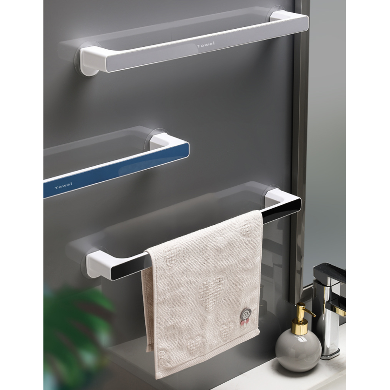 Тримач для рушника Multifunctional Towel Rack Клейкий Пластиковий Сірий