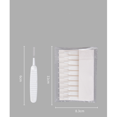 Набор мини-щеток (ершиков) для чистки душевой воронки 10 шт/уп Белый