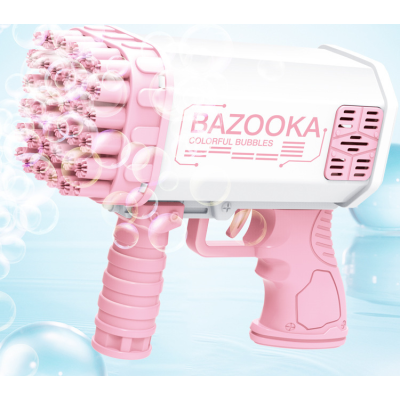 Генератор мильних бульбашок Bazooka Colorful Bubbles Кулемет базука Рожевий 36 отворів