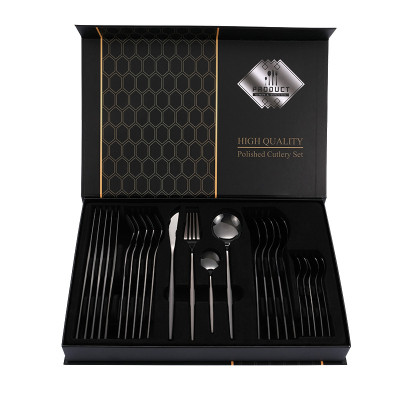 Набір столових приборів Polished Cutlery Set 24 предмети Темно-сірі