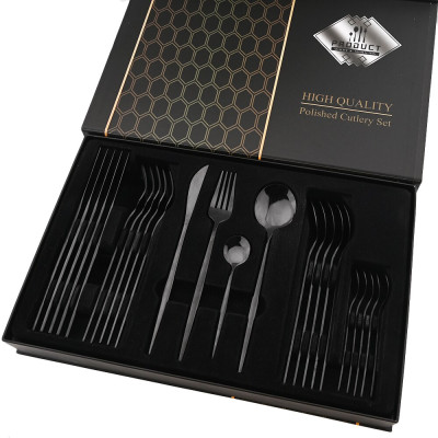 Набор столовых приборов Polished Cutlery Set 24 темно-серые предметы