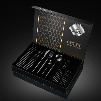 Набор столовых приборов Polished Cutlery Set 24 темно-серые предметы