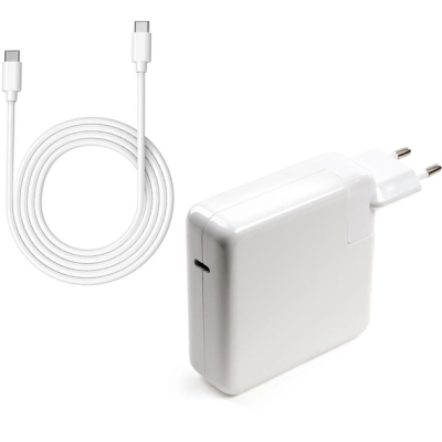 Блок питания для ноутбуков, телефонов, планшетов USB-C Power Adapter SF-20243 96W EU (Power Delivery) + кабель Type-C 2м Белый