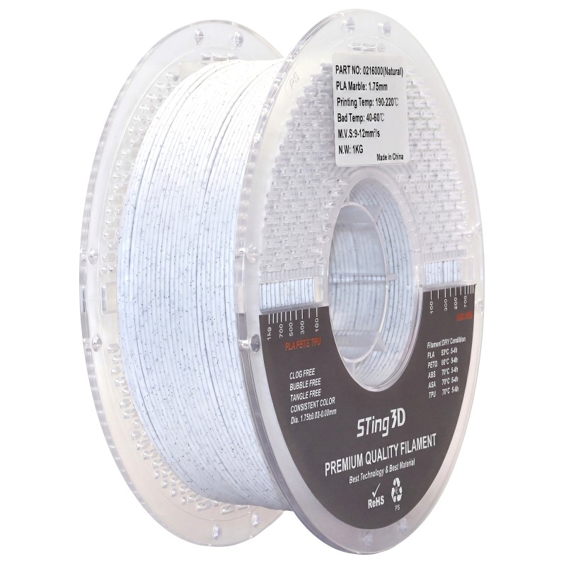 PLA Plastic STing3D Marble 1.75 mm 1 kg Natural Marble for 3D Printer