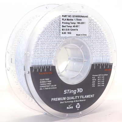 PLA Plastic STing3D Marble 1.75 mm 1 kg Natural Marble for 3D Printer