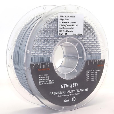 PLA Plastic STing3D Marble 1.75 mm 1 kg Light Grey Marble for 3D Printer