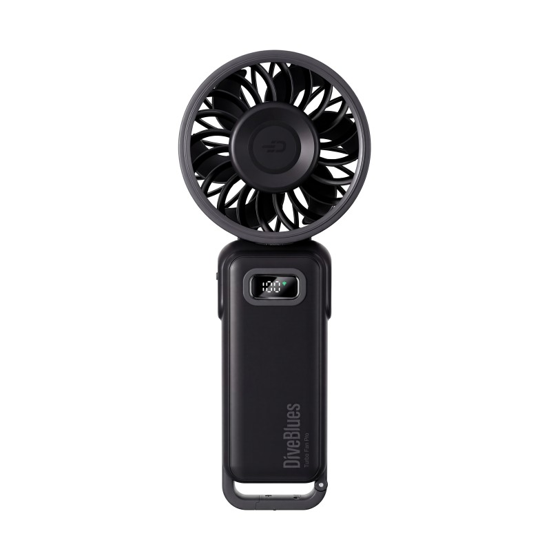 Вентилятор ручний DiveBlues Turbo Fan Pro з акумулятором 3600mAh, дисплеєм та 100 швидкостями Black