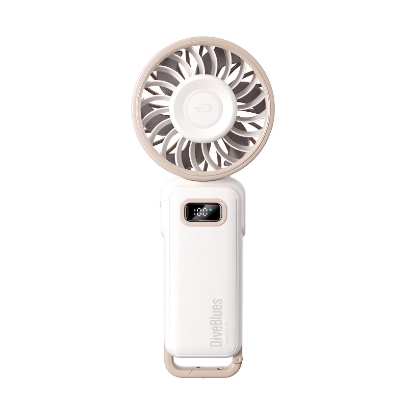 Вентилятор ручний DiveBlues Turbo Fan Pro з акумулятором 3600mAh, дисплеєм та 100 швидкостями White