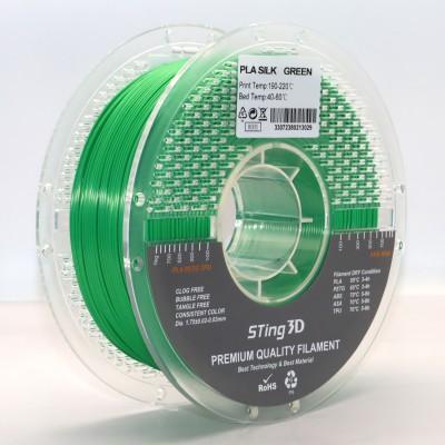 PLA Filament (plastic) for 3D Printer STing3D Silk 1kg, 1.75mm, Green