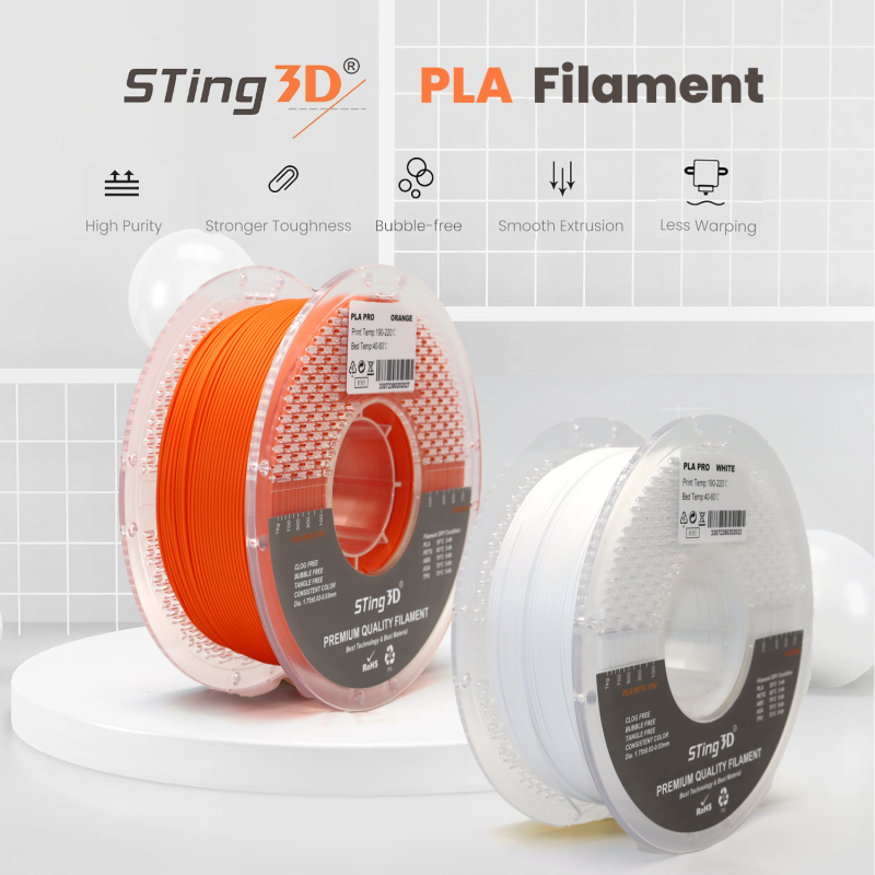 PLA Filament (plastic) for 3D Printer STing3D Silk 1kg, 1.75mm, Dark Blue