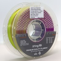 PLA Filament (пластик) для 3D принтера STing3D Silk Tri Color 1.75 мм 1 кг Триколірний Жовтий + Зелений + Фіолетовий