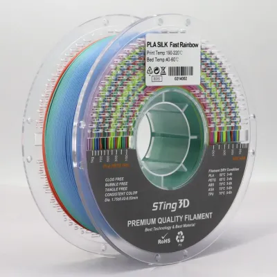 PLA пластик STing3D PLA Rainbow 1.75 мм 1 кг Silk Fast Change Rainbow