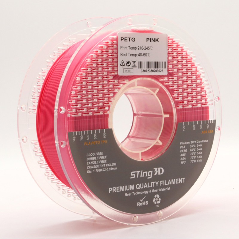 PETG пластик STing3D Рожевий 1.75 мм 1 кг для 3D друку