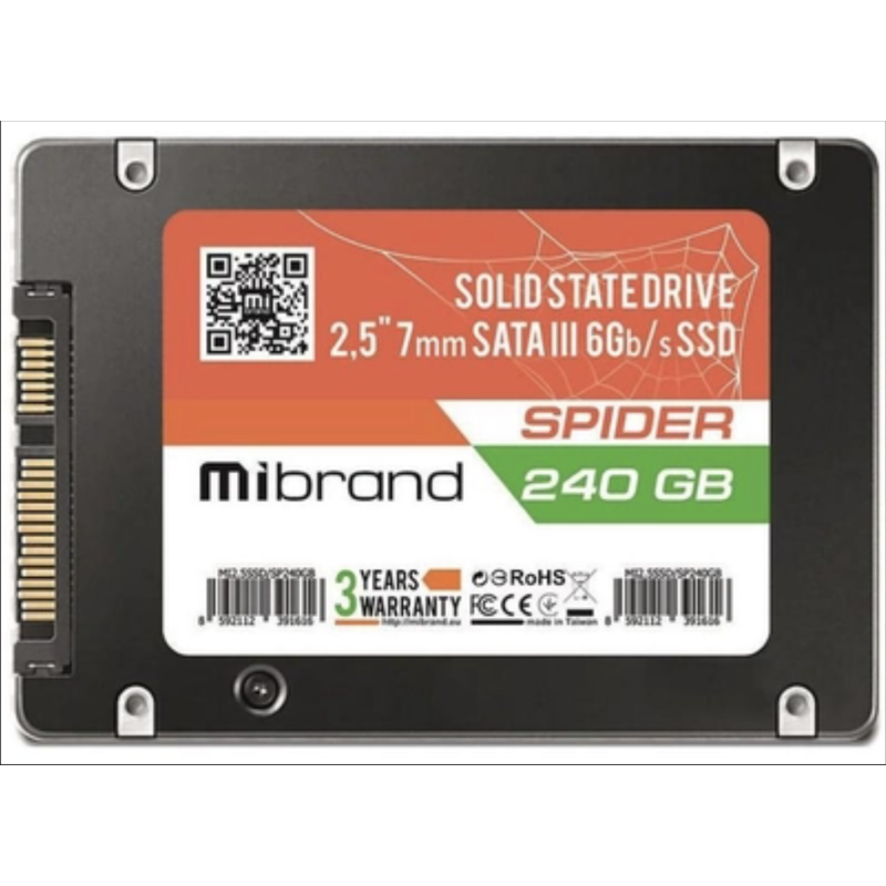 SSD Mibrand Spider 240GB 2.5 7mm SATAIII Standard MI2.5SSD SP240GBST