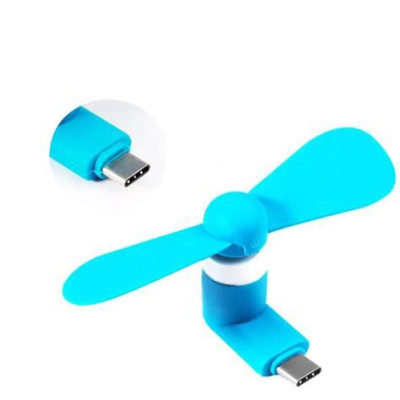 Вентилятор гнучкий Type-C Синій для телефонів, повербанків та ноутбуків