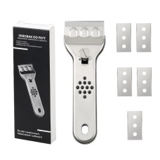 Glass ceramic scraper for cleaning hobs, stoves and windows + 5 blades