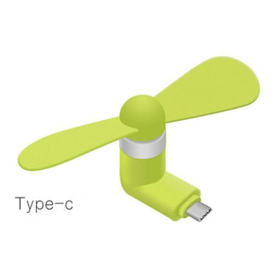 Вентилятор гнучкий Type-C Зелений для телефонів, повербанків та ноутбуків