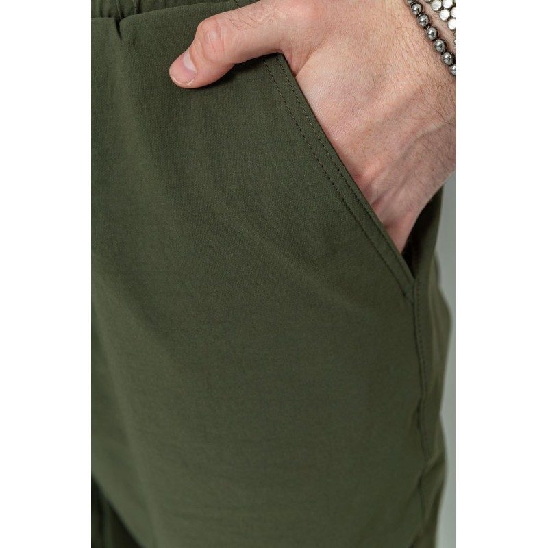 Спортивные мужские брюки тонкие стрейчевые, цвет хаки, 157R100