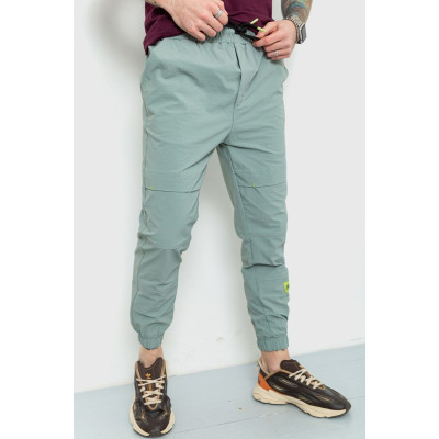 Спортивні брюки-джогери чоловічі тонкі стрейчеві, колір оливковий, 157R101