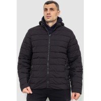 Куртка мужская демисезонная с капюшоном, цвет черный, 234R88984