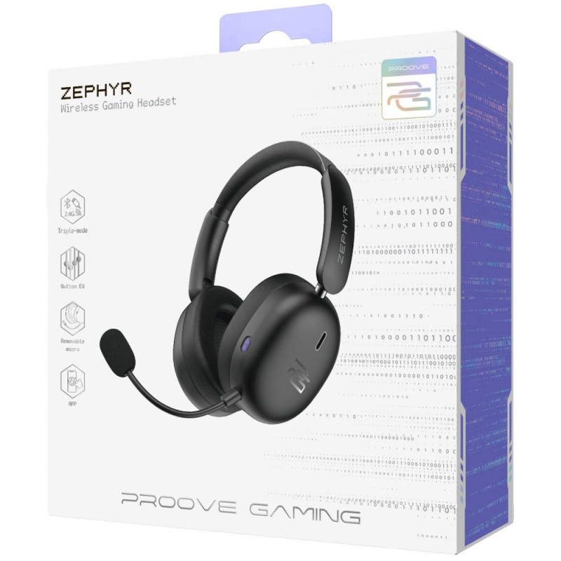 Бездротова ігрова гарнітура Proove Gaming Zephyr (APP) black/purple