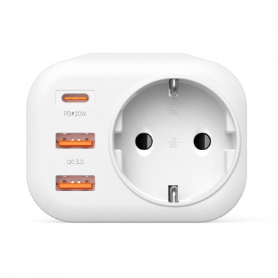 Багатофункціональна Розетка Proove Multifunctional Socket PD-01 EU 1AC (1 Type-C 20W + 2 USB) white