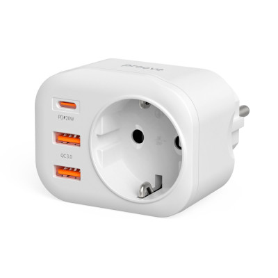 Багатофункціональна Розетка Proove Multifunctional Socket PD-01 EU 1AC (1 Type-C 20W + 2 USB) white