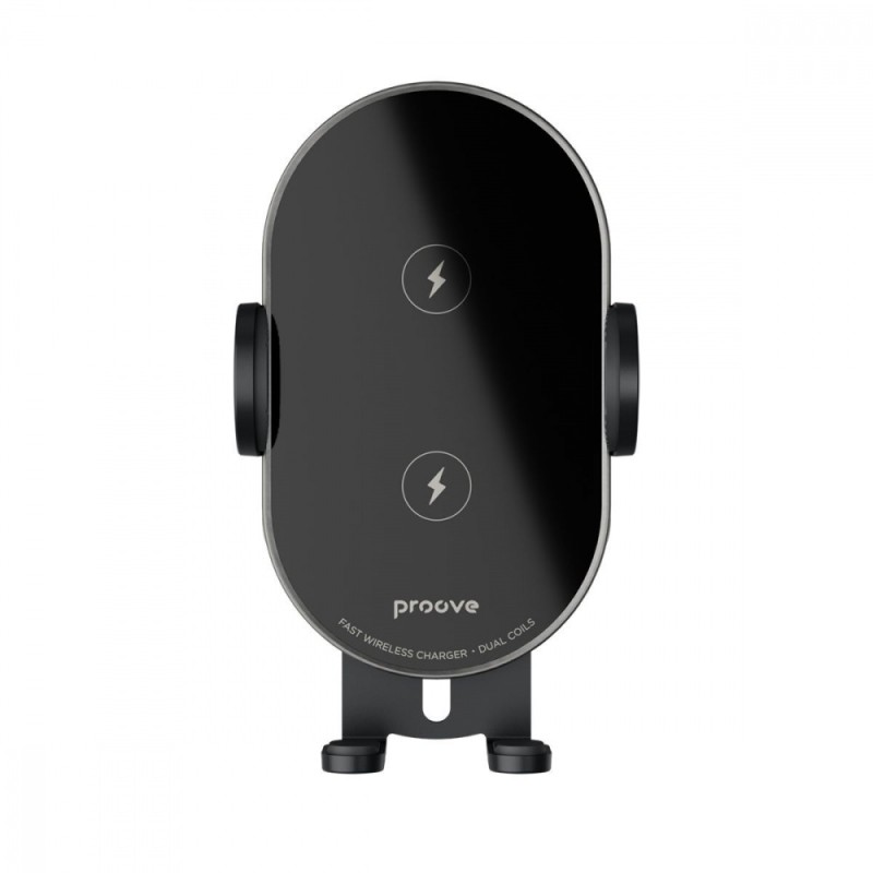Автомобильный держатель с беспроводным ЗУ Proove Rounded Energy Pro 15W black