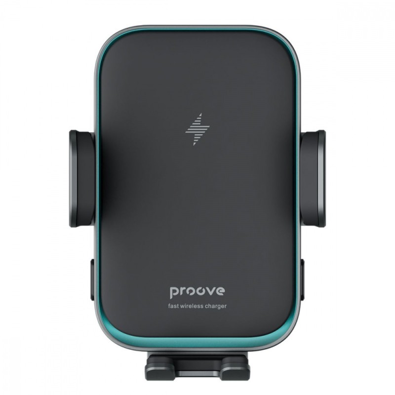 Автомобільний тримач з Бездротовим ЗП Proove Triple Clamp Pro 15W Metal Gray