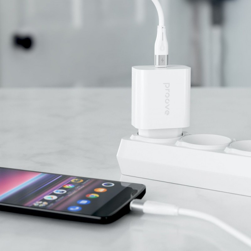 Мережевий зарядний пристрій Proove Rapid 30W 30W EU Type-C QC3.0 PD3.0 White + кабель Type-C (54688)