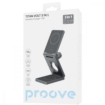 Бездротовий ЗП Proove Titan Volt 3 in 1 gray