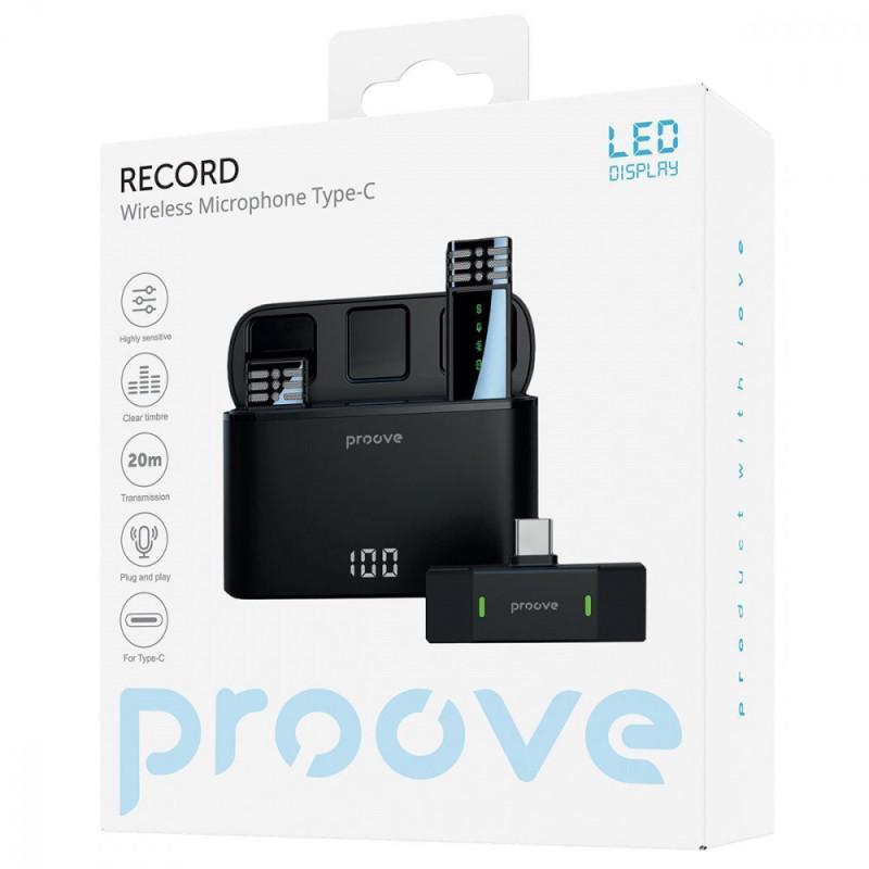 Беспроводной петличный микрофон Proove Record Type-C black
