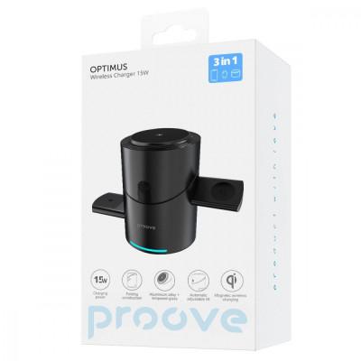 Wireless charger Proove Optimus Black - 3 in 1