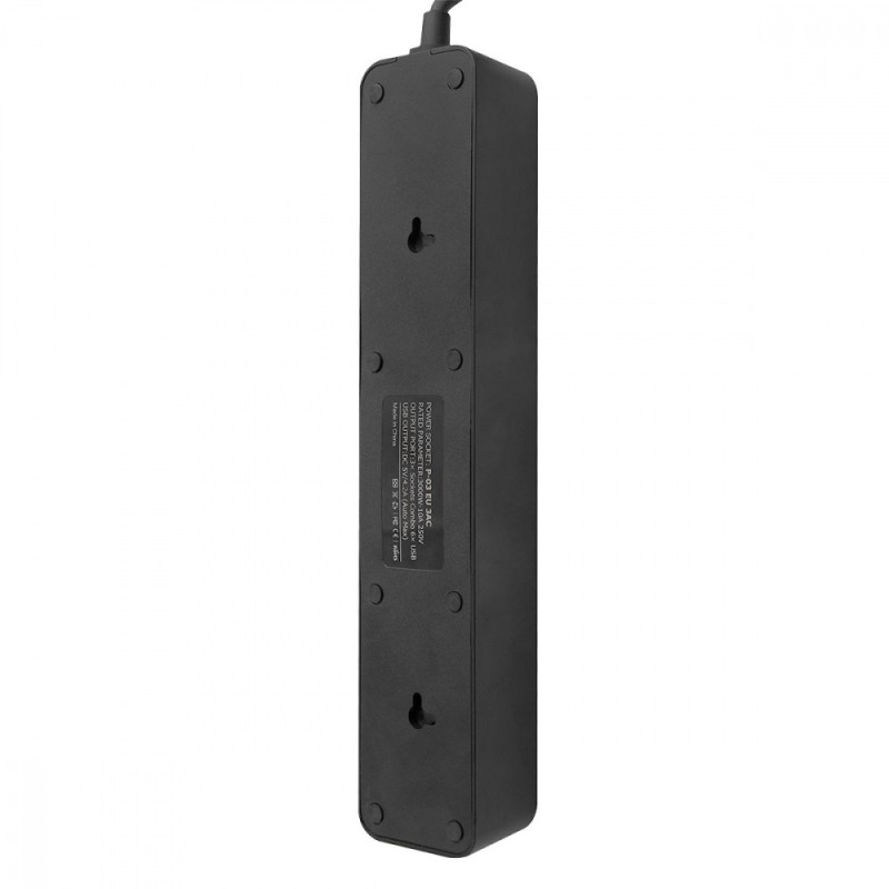 Мережевий фільтр Proove Power Strip P-03 (3 розетки + 4 USB + 2 Type-C) 2М black