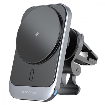 Автомобільний тримач з Бездротовим ЗП Proove Square Magnetic Pro 15W black