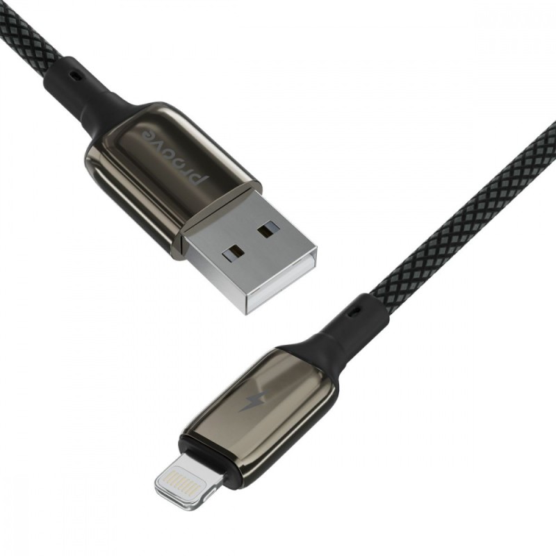 Кабель Proove Dense Metal USB to Lightning 2.4A (1m) Black