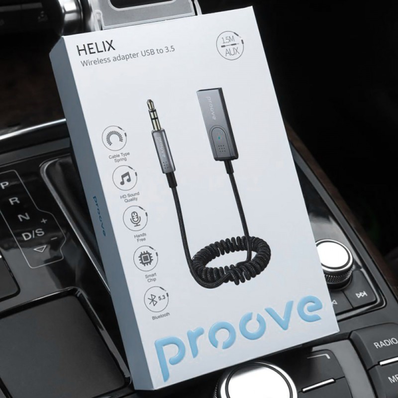 Автомобільний Аудіо Bluetooth Адаптер Proove Helix Metal Gray